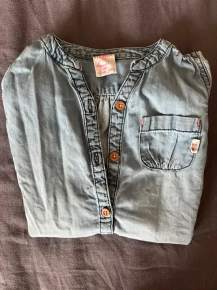 Robe été 2 ans manches courtes effet jean’s - photo numéro 2