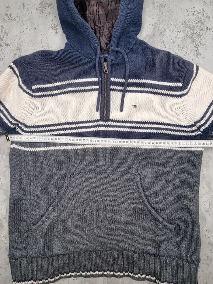 Pull 1/4 zip à capuche Tommy Hilfiger – Taille M Hommes (mesures en photos) - photo numéro 11