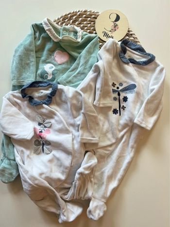 Lot de pyjama Obaibi - 3 mois - ouverture devant
