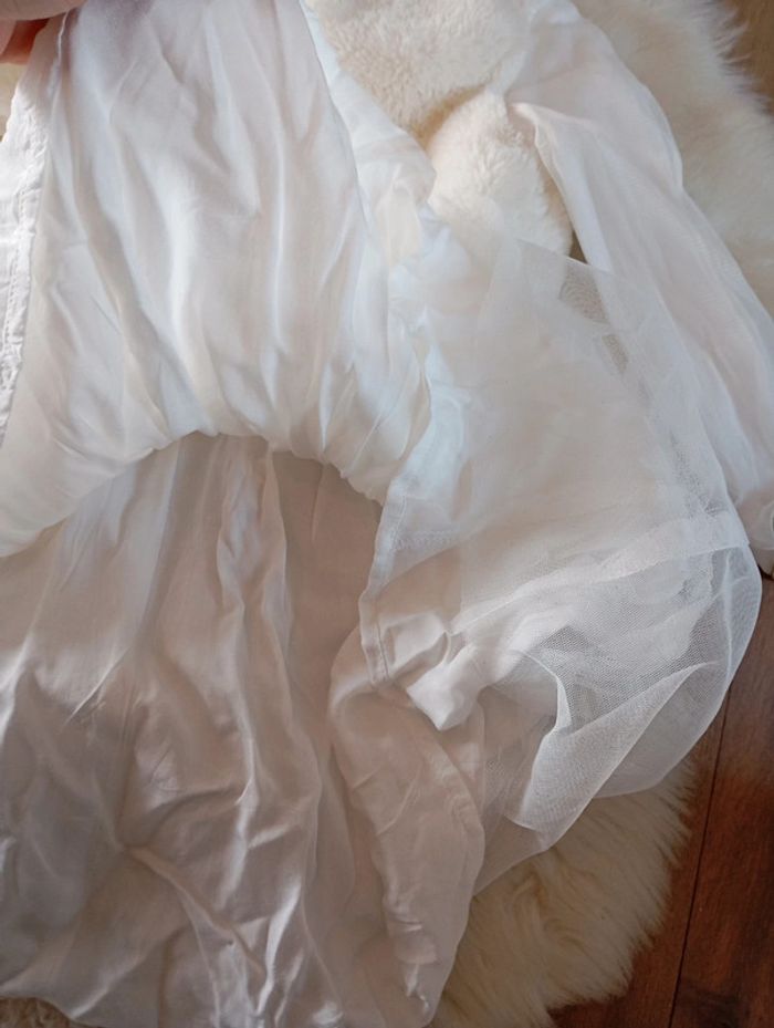 Billieblush 💖 robe cérémonie 4 ans blanc avec gilet a poil - photo numéro 5