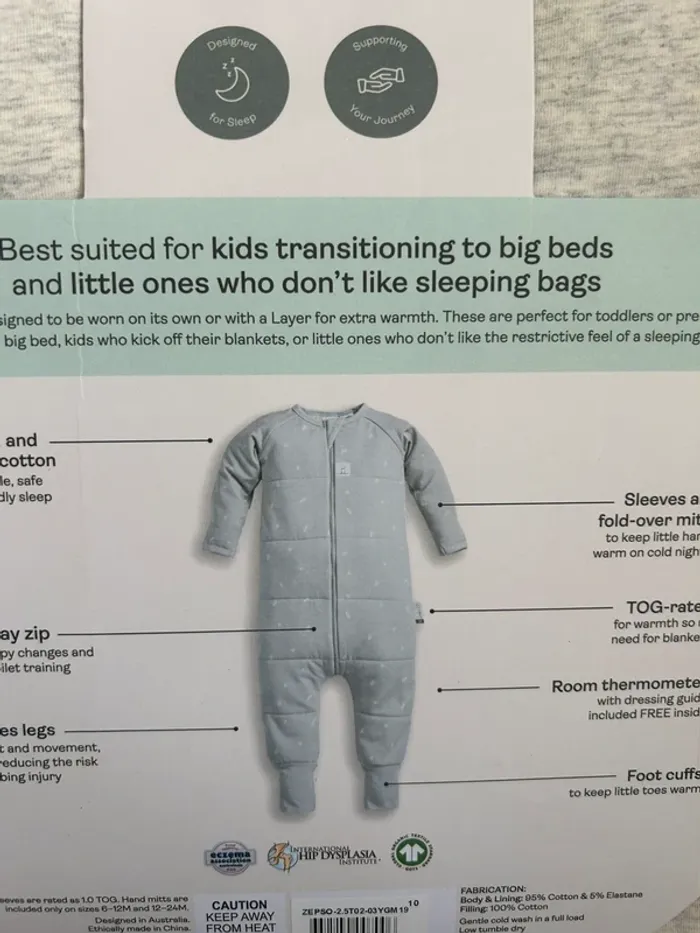 (New) sleep onesie bag 2.5 tog 2-3Y - photo numéro 6