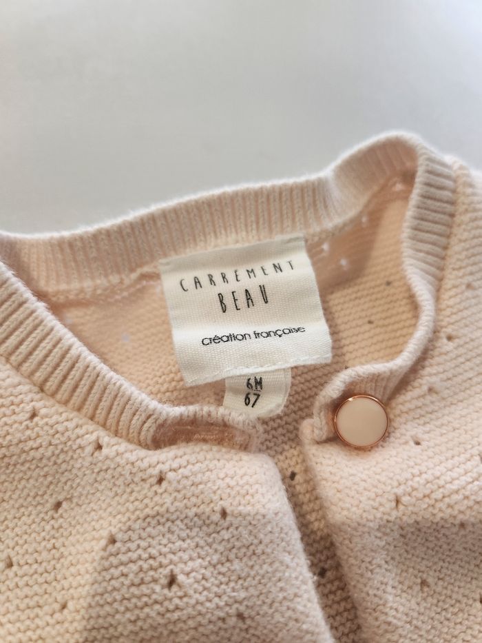 Gilet carrément beau 6 mois beige rose - photo numéro 3