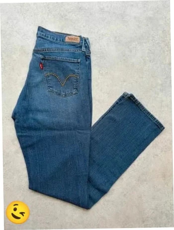 Jeans Levi's W28 FR38 coupe droite bleu Femme Women pan330b