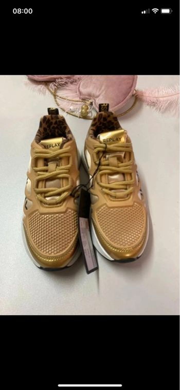 Baskets REPLAY dorées – Look premium & tendance - Taille 31 - photo numéro 6