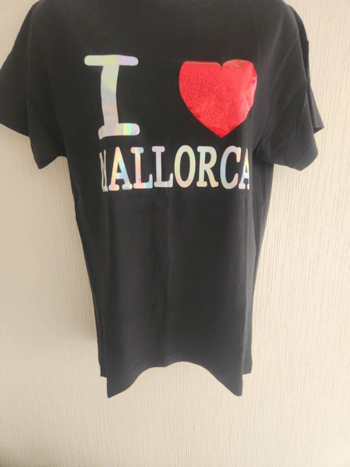 Tee-shirt coton manches courtes noir I Love Mallorca S - photo numéro 7