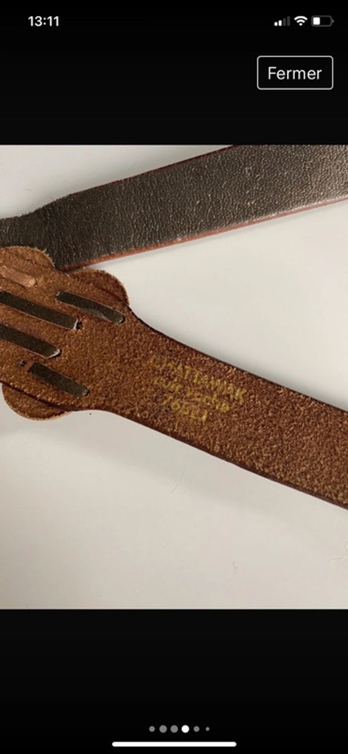 Ceinture en cuir bronze - photo numéro 4