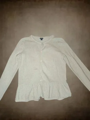 Gilet gris pailleté 10 ans