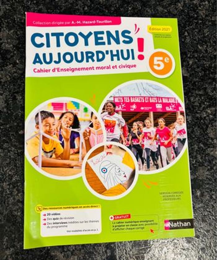 Cahier Citoyens aujourd’hui niveau 5e neuf