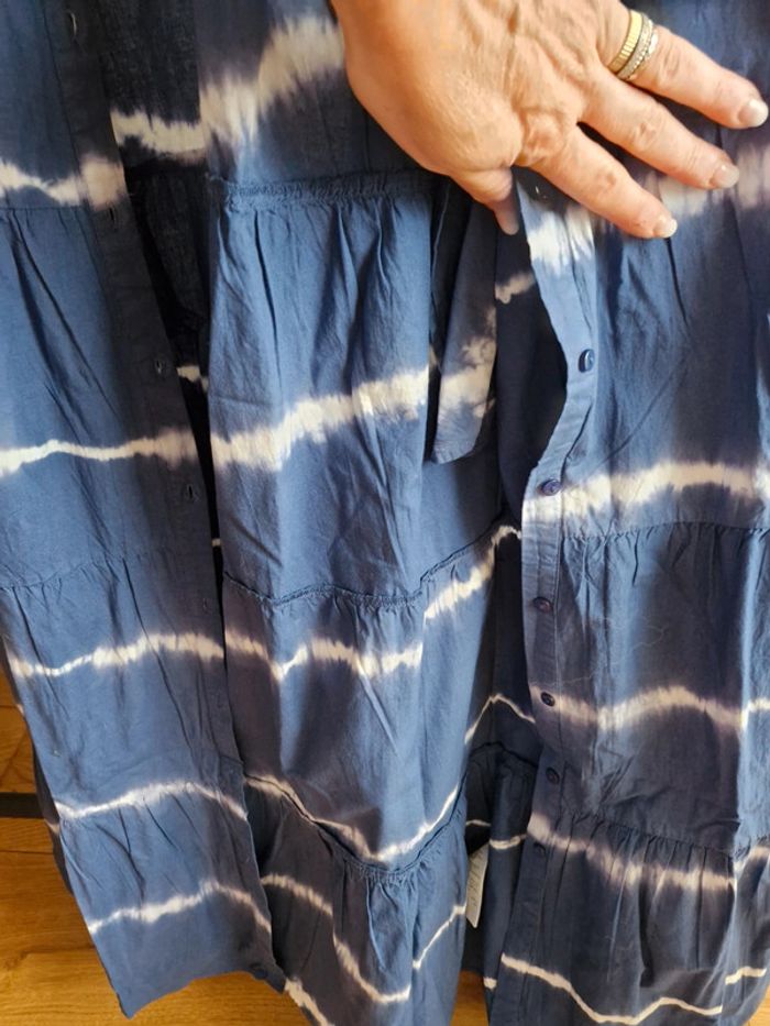 Maison 123 robe longue tie and dye bleu marine - photo numéro 6