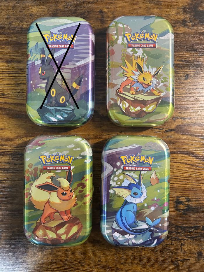 lot de 4 mini tin ev8.5 Évolutions Prismatiques