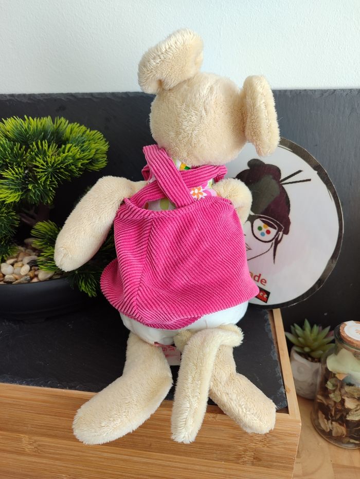 peluche souris Egmont toys beige rose fleur robe blanc orange PE0241 Doudou - photo numéro 2