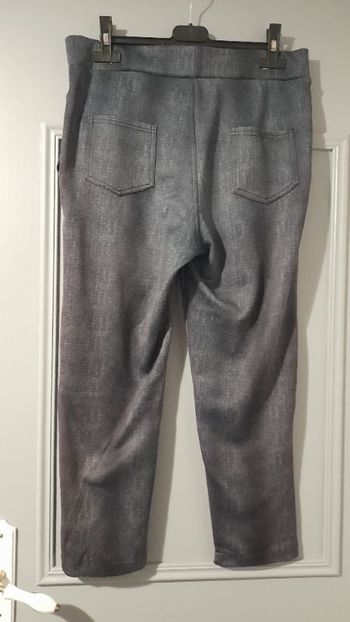 Pantalon bleu mauve 2 teintes élastique stretch