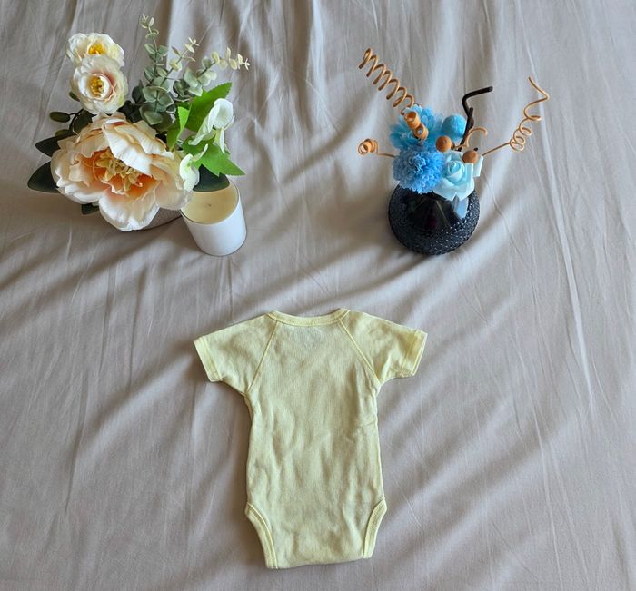 Kiabi Gemo Lot Bodys Coton Bleu Jaune Très Bon État 0M 50cm - photo numéro 7