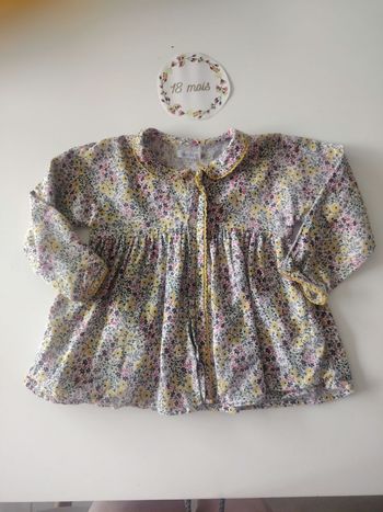 Blouse fleuri en coton bébé fille 18mois bout'chou