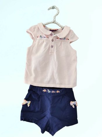 12 mois bébé fille ensemble été sergent major t-shirt et short