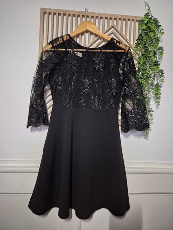 Robe noire Dentelle strass