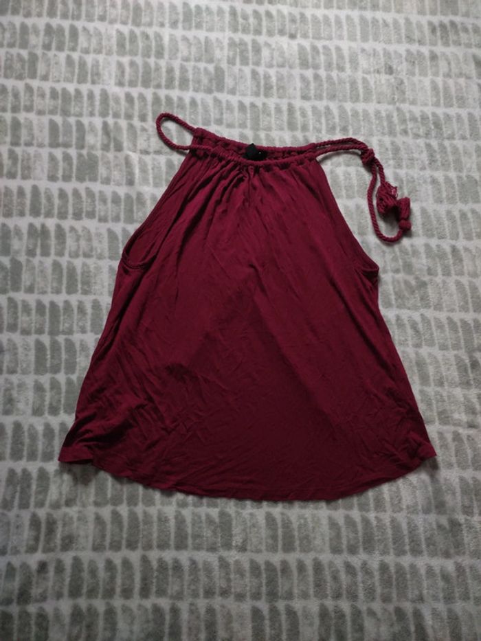 Top débardeur bordeaux Jennyfer taille 34 xs - photo numéro 1