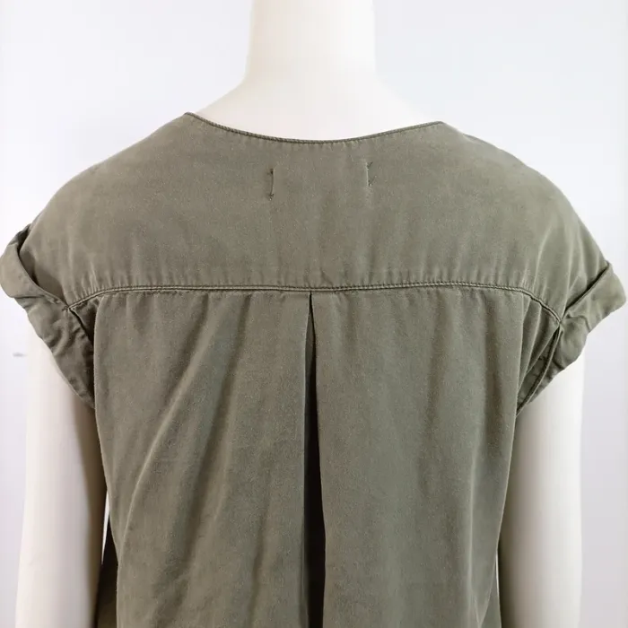 Robe fluide kaki col V – Promod – Taille 38 A793 - photo numéro 6