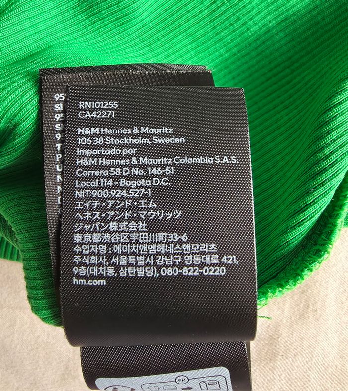 H&M Débardeur Crop Top Coton Vert Très bon état S - photo numéro 10