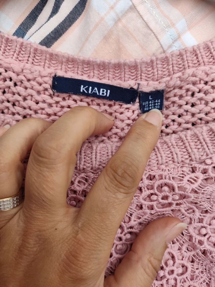 Petit pull en maille et dentelle L - photo numéro 3