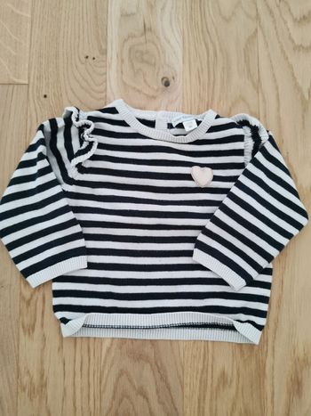 Pull à rayures fille 9 mois