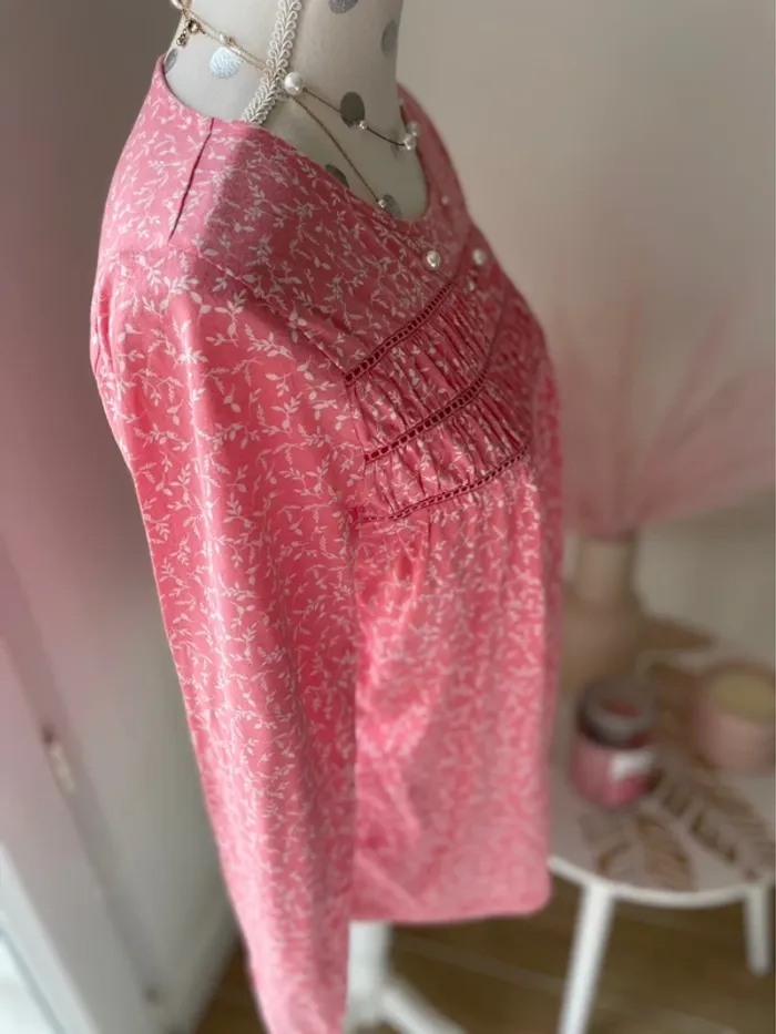 T-shirt manches longues Rose fleuri 36 - photo numéro 3