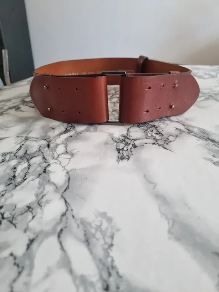 Ceinture en cuir marron neuve Caroll - photo numéro 15