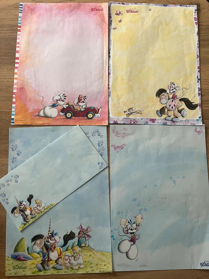 Lot de 60 feuilles DIDDL - blanches et couleurs - papiers à lettres avec enveloppe - A4 A5 A6