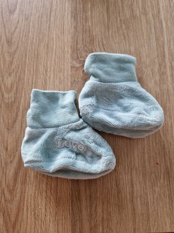 Chaussons Bébé Doux Bleu Menthe "Love"