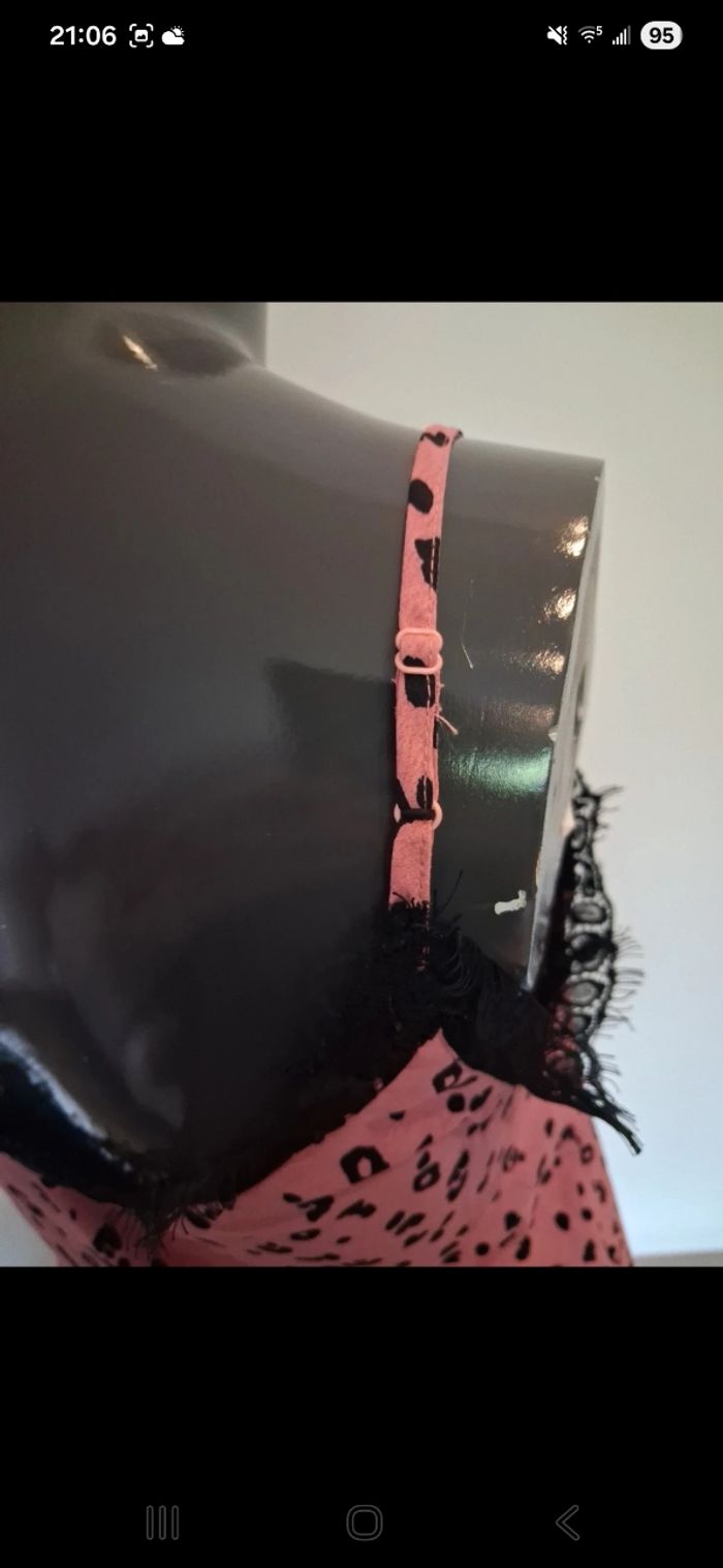 Top léopard rose noir dentelle - photo numéro 4