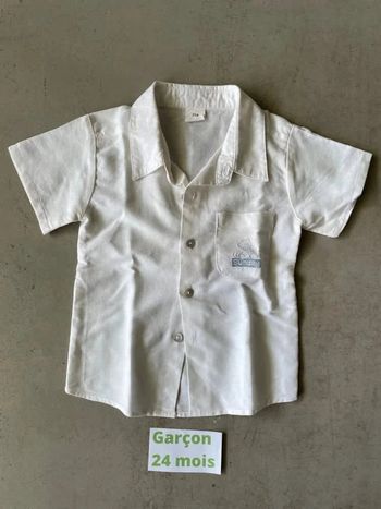 Chemise blanche garçon 2 ans