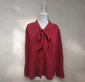 Chemise légère et fluide manches longues rouge XL