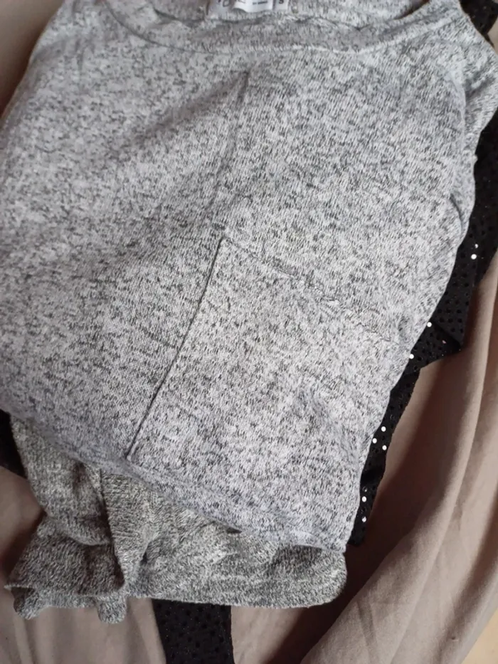 Pull gris chiné taille S - photo numéro 6