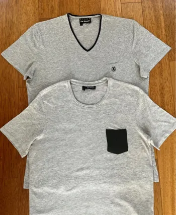 Lot de deux t shirts gris the kooples manches courtes homme