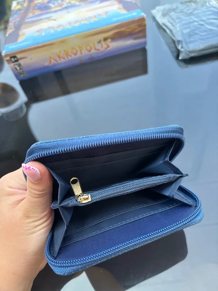 Porte monnaie bleu crocodile - photo numéro 4
