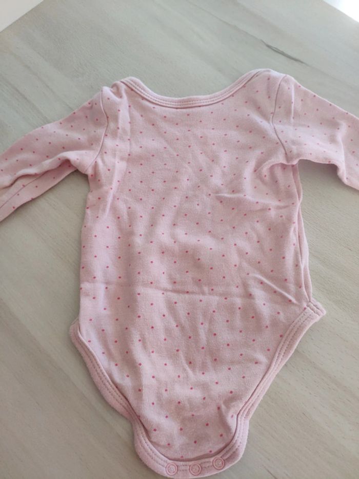 Lot deux bodies 3 mois roses fille manches longues et courtes - photo numéro 4