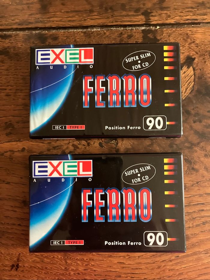 Lot de 2 cassettes audio enregistrables neuves-Ferro-90 minutes