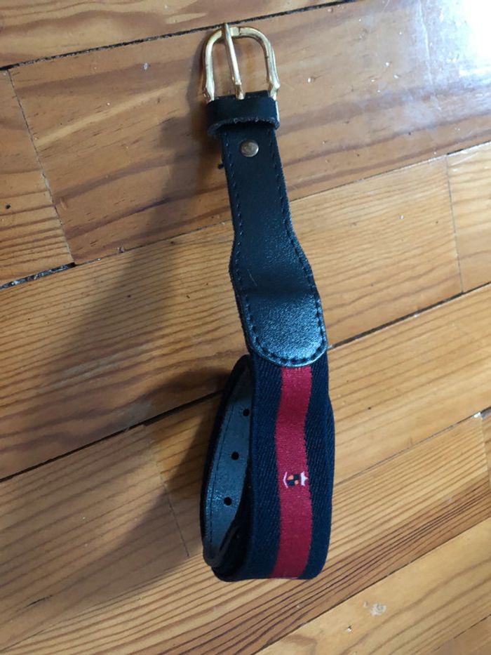 Ceinture cuir corde bleu marine bordeaux Célio - photo numéro 4