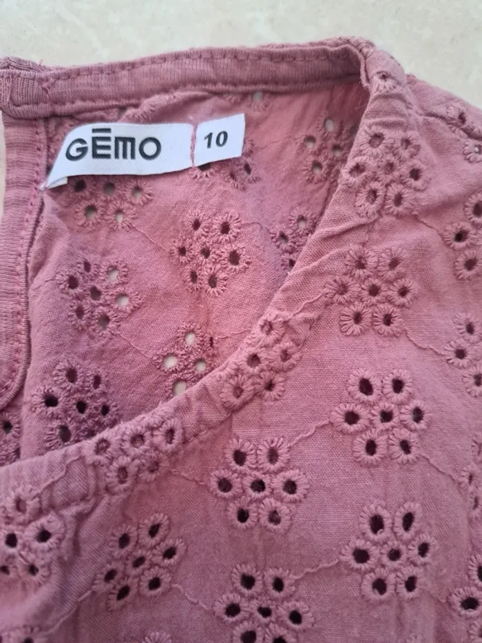 Robe manches courtes vieux rose 10 ans 👧 Gemo en TBE - photo numéro 2