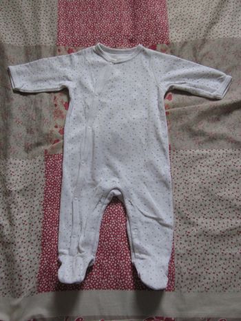 Pyjama velours blanc étoiles 9 mois