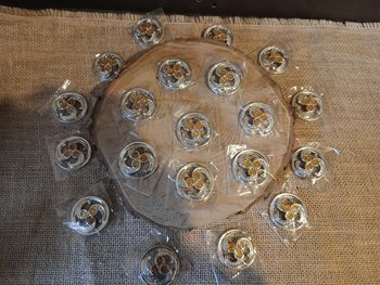 Lot de 22 cercle rondelles argenté paillettées orange accessoires loisirs créatifs bijoux ou autre