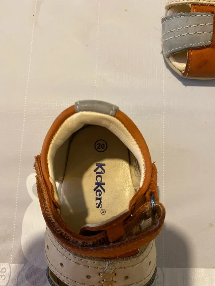 Sandale cuir kickers scratch - photo numéro 3