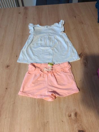 Ensemble Short et tee shirt 24 mois