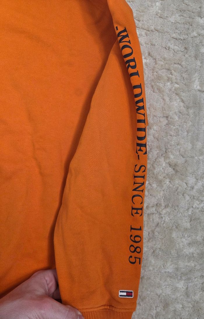 Hoodie Tommy Hilfiger Oversize Orange – Taille S (peut convenir M/L) - photo numéro 6