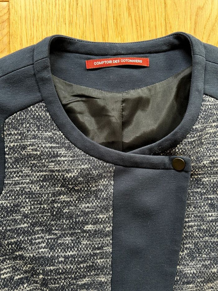 Veste tweed bleu marine Comptoir des Cotonniers - photo numéro 2