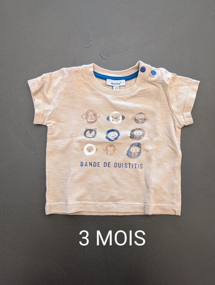 T-shirt beige Kiabi - Taille : 3 mois