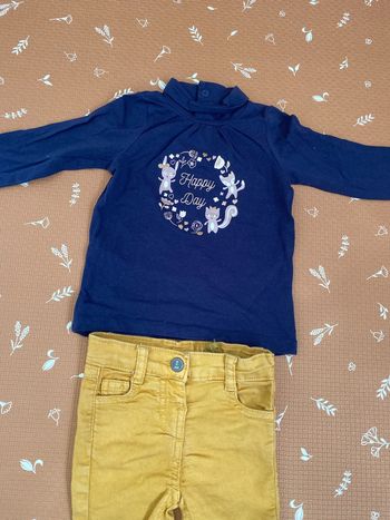Ensemble jean + 2 tee-shirts 9 mois