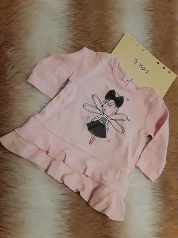 T shirt bébé fille rose 3 mois