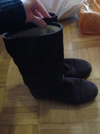 boot en cuir et fourrure