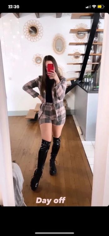 Ensemble short et chemise à carreaux